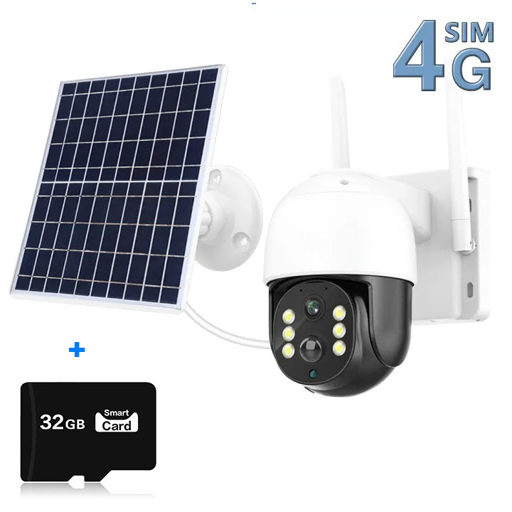 Camera Solara Wifi si Suport SIM 4G + Card 32 GB Vedere Nocturna, Senzor de Miscare