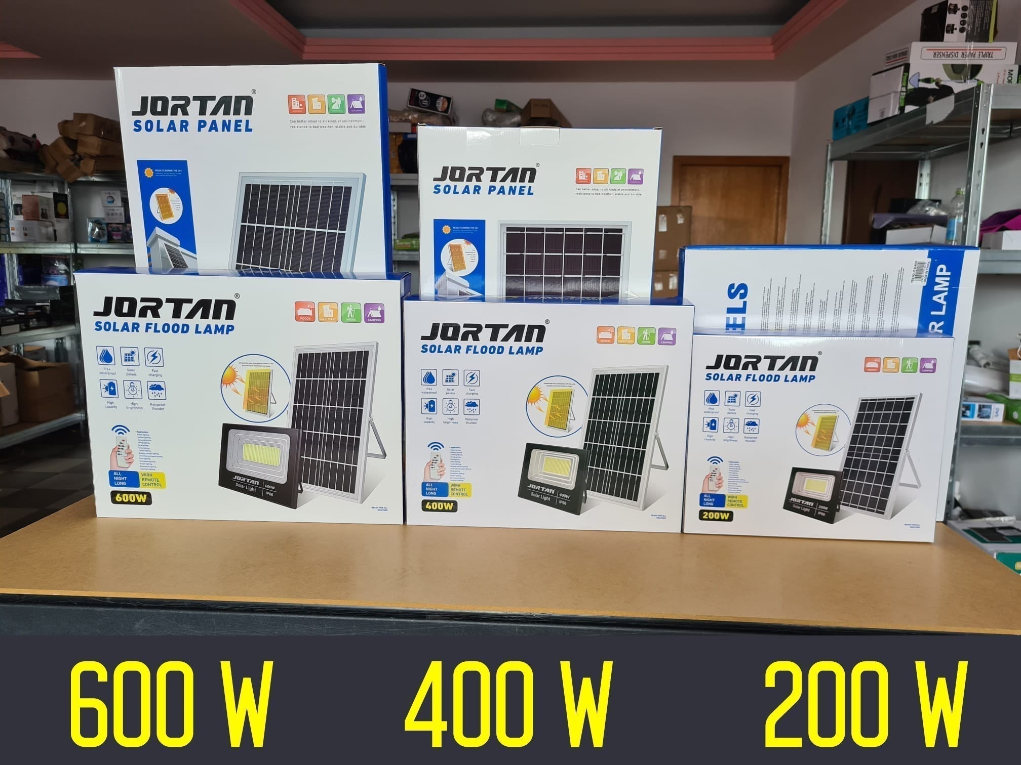 Proiector Solar Jortan 300W, Lampa Incarcare Solara +Panou Solar