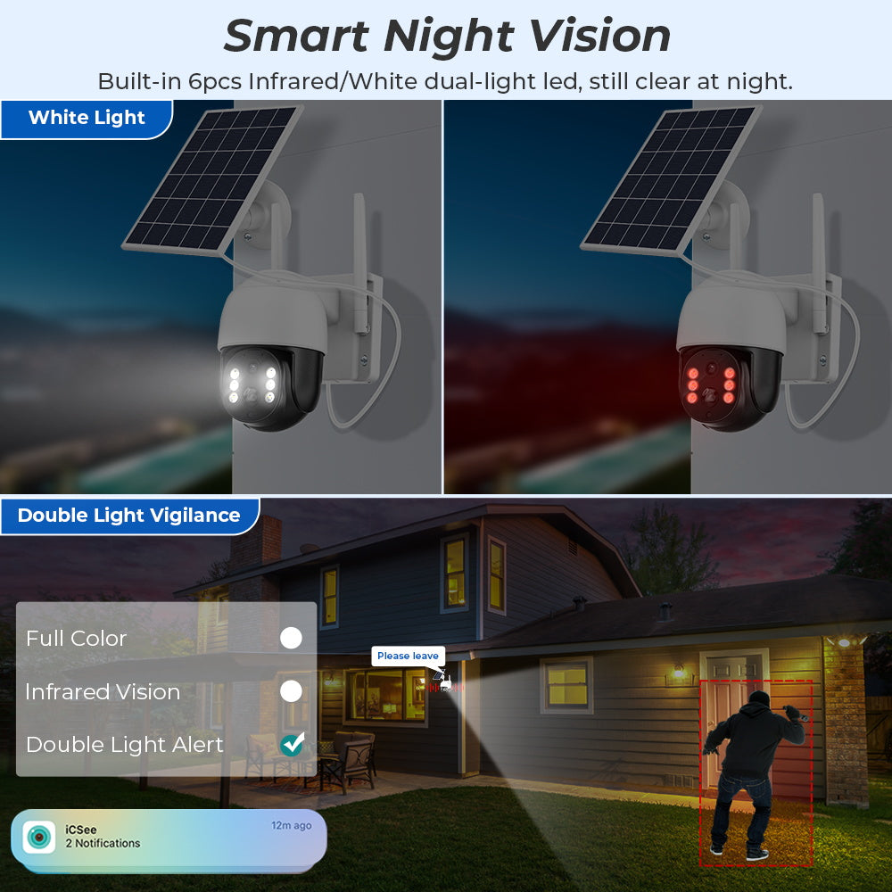 Camera Solara Wifi si SIM 4G + Card 32 GB Vedere Nocturna, Senzor de Miscare