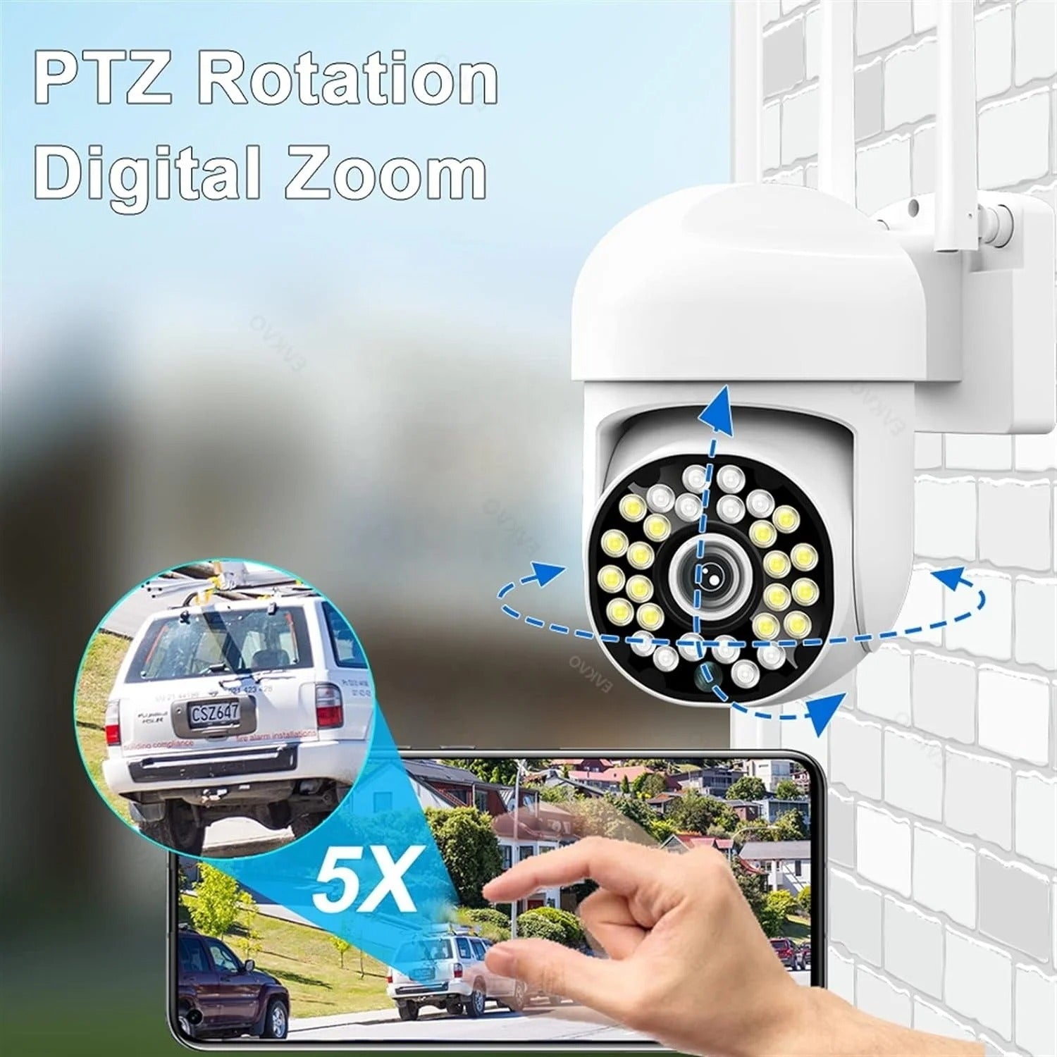 Pachet x2 Camera Wifi de Exterior Jortan Color + 2 Card 32 GB, Senzor de Miscare, Night Vision, Vizualizare Live pe Telefon