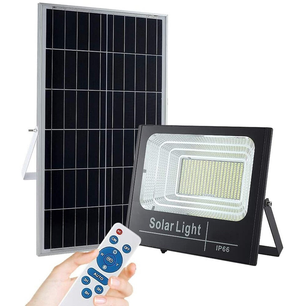 Proiector Solar Jortan 100W, Lampa Incarcare Solara +Panou Solar