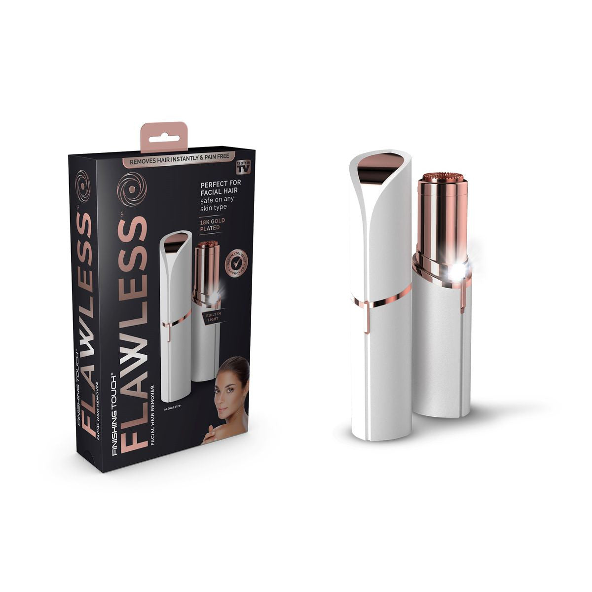 Trimmer, Epilator Facial, Portabil Finish Touch Flawless, Gold Plated