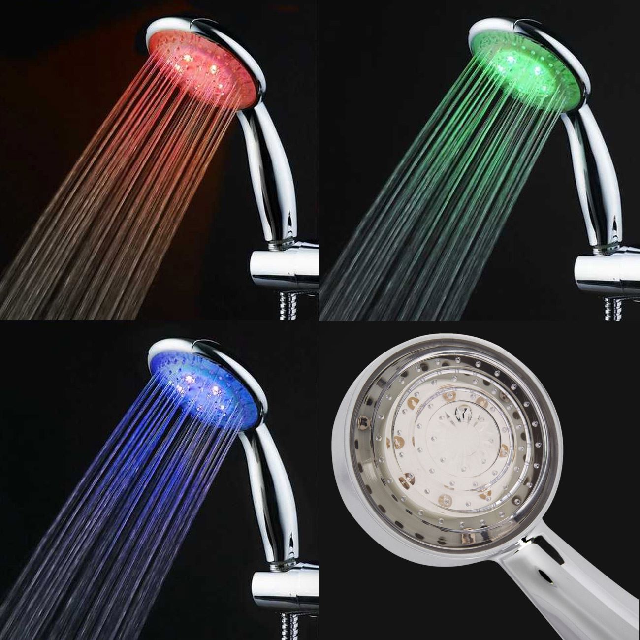Cap de duș Multicolor cu LED RGB