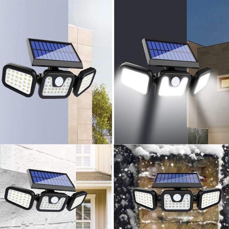 Set 2 Lampi cu incarcare Solara 150W Leduri COB Senzor de Miscare Prindere pe Perete