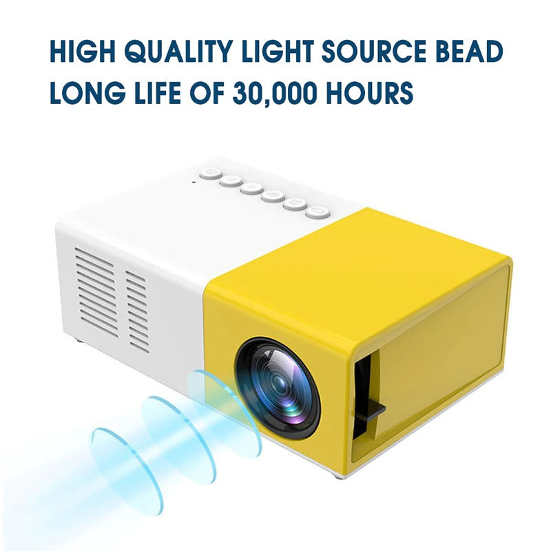 Proiector Video LED Mini Portabil 1080P Full HD  Display True Color Suport Card