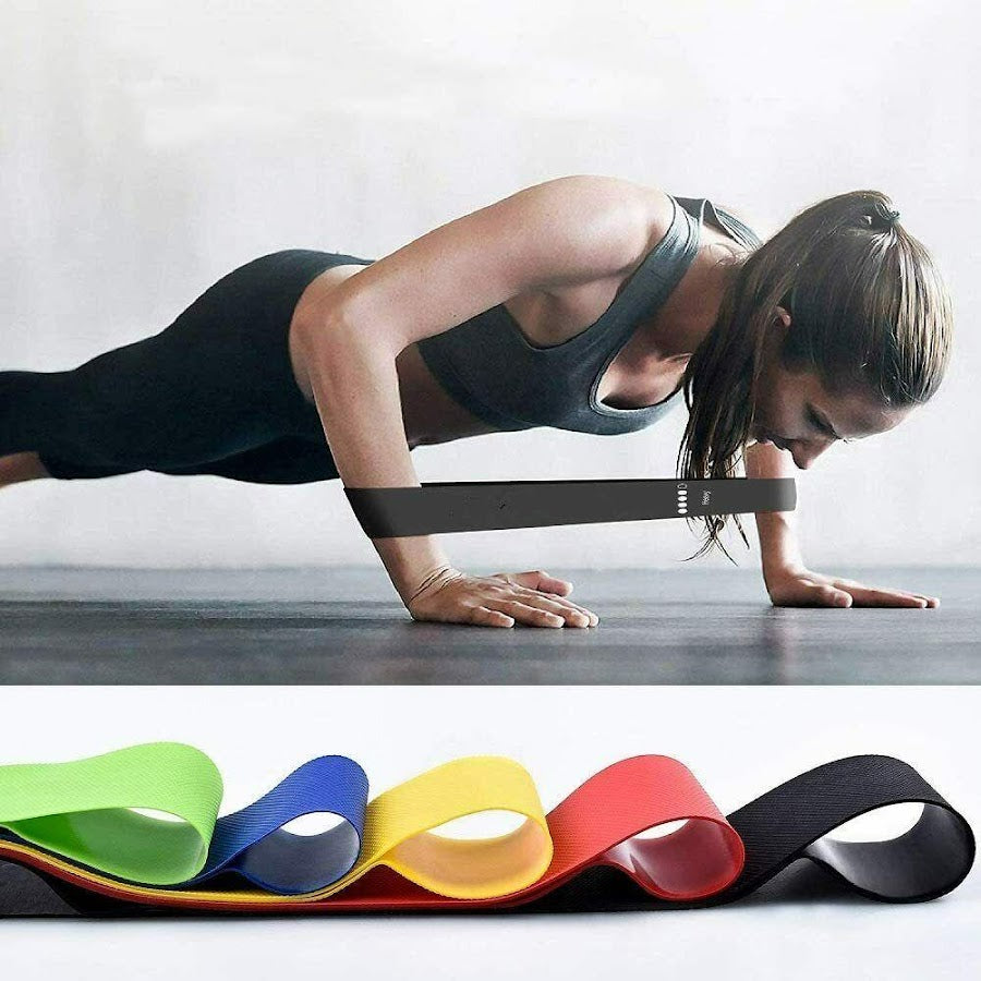 Set 5 benzi elastice de rezistenta pentru fitness, yoga, antrenamente