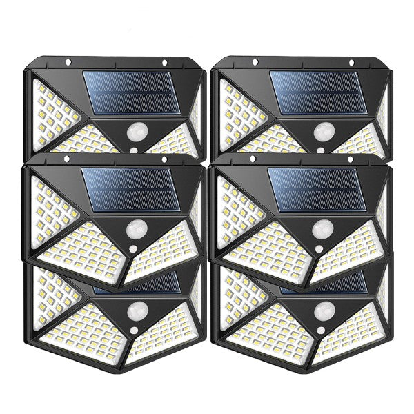 Set 6 x Lampa 100 LED cu panou solar, senzor de miscare